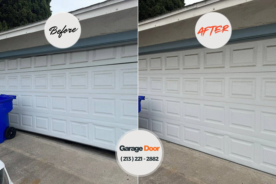Before and after: garage door repair Jupiter Farms, FL